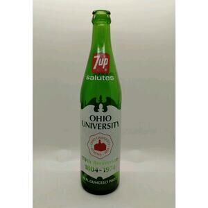 1974 Ohio University Cutler Hall Landmark 170th Anniversary 7up Glass Bottle